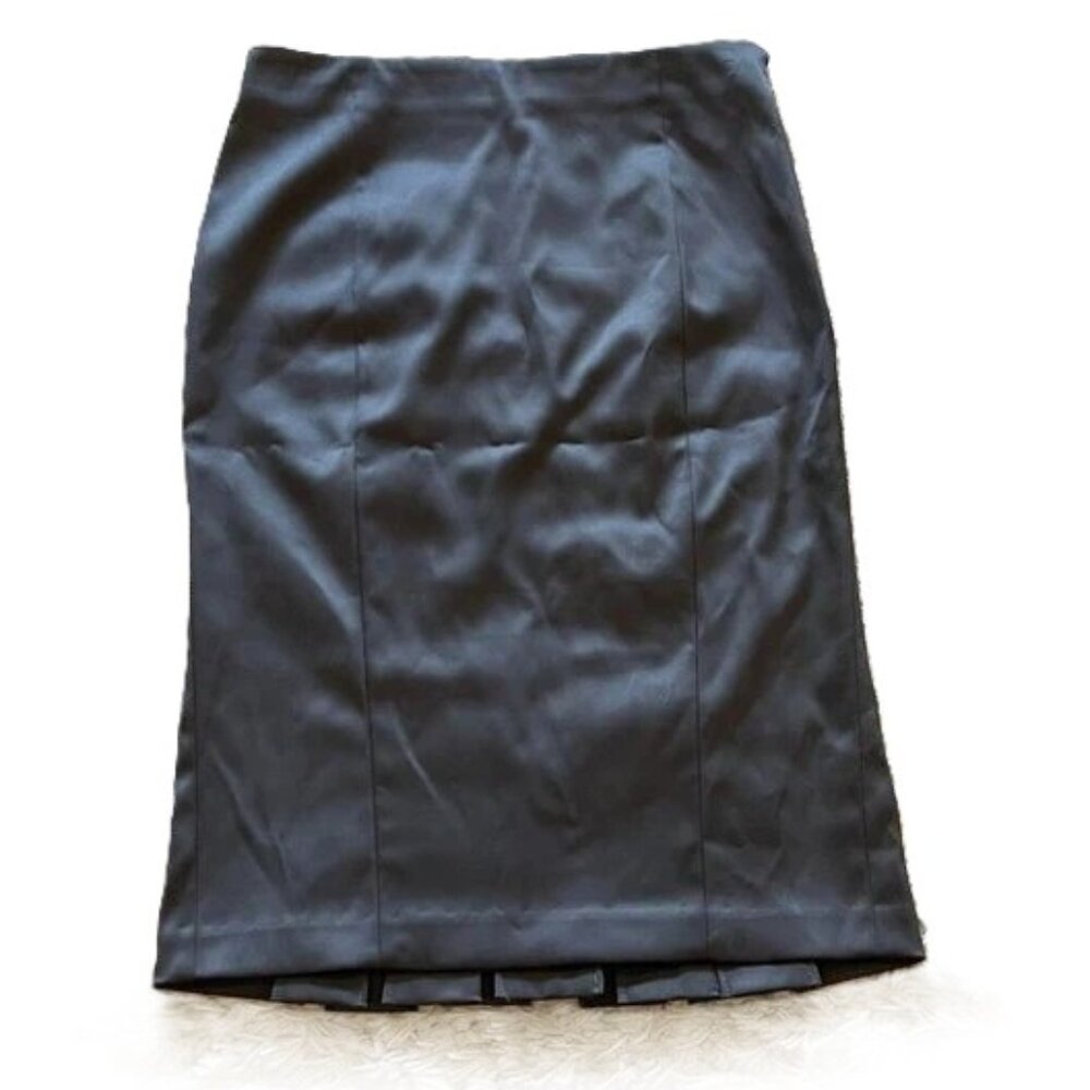Le Chateau Gunmetal Dressy Pleated Satin Skirt NWT Size 0 XS